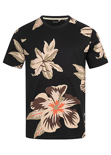 ONLY & SONS Heren NOOS T-shirt met bloemenprint peer sorbet navy blauw - Art.-Nr.: 23030237
