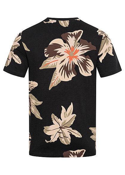 ONLY & SONS Heren NOOS T-shirt met bloemenprint peer sorbet navy blauw