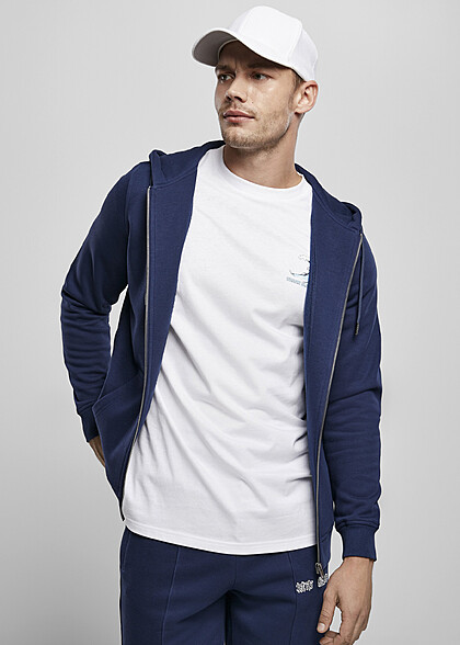 Urban Classics Heren Basic Zip Hoodie met 2 zakken donkerblauw