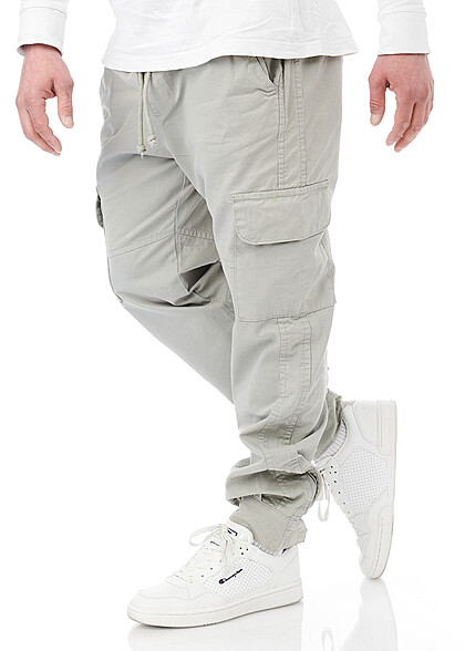 Urban Classics Heren Cargo broek met koord wolf grijs