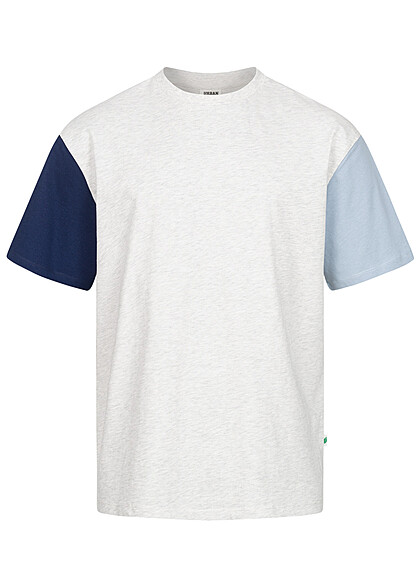 Urban Classics Herren T-Shirt Colorblock Oversized hell grau blau - Art.-Nr.: 23030261