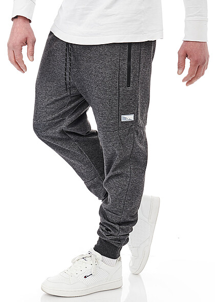 Jack and Jones Heren NOOS Joggingbroek met elastische tailleband en tunnelkoord 2 zakken donkergrijs - Art.-Nr.: 23030302