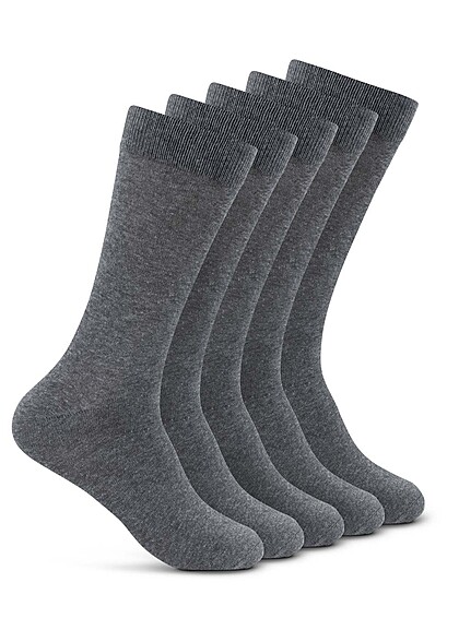 Jack and Jones Heren NOOS 5-Pack Basic Sokken donkergrijs melange - Art.-Nr.: 23030303