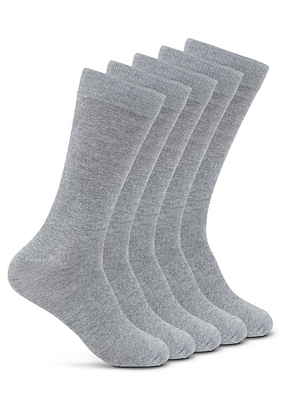 Jack and Jones Heren NOOS 5-Pack Basic Sokken licht grijs melange - Art.-Nr.: 23030305