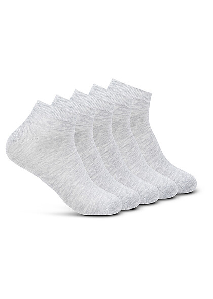 Jack and Jones Heren NOOS 5-Pack Basic Sneaker Sokken lichtgrijs melange - Art.-Nr.: 23030306