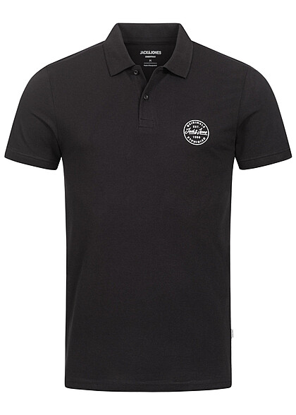 Jack and Jones Heren NOOS polo shirt met logoprint zwart wit - Art.-Nr.: 23030308