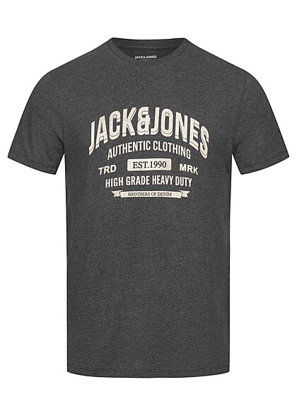 Jack and Jones Heren NOOS T-Shirt met Logo Print donkergrijs wit