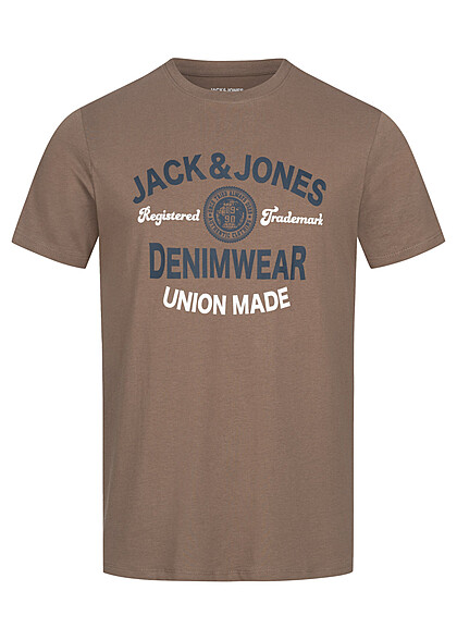 Jack and Jones Heren T-shirt met Logo Print falcon bruin - Art.-Nr.: 23030328