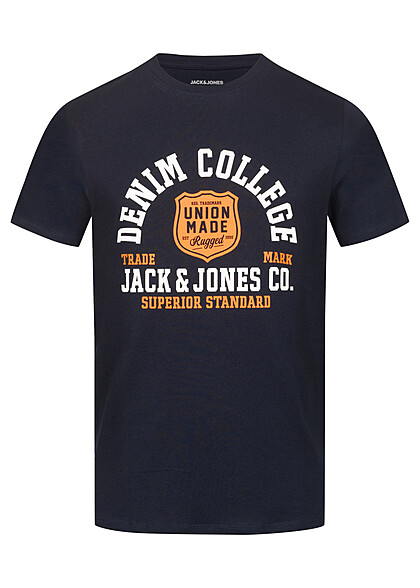 Jack and Jones Heren T-shirt met Logo Print sky captain donkerblauw - Art.-Nr.: 23030333