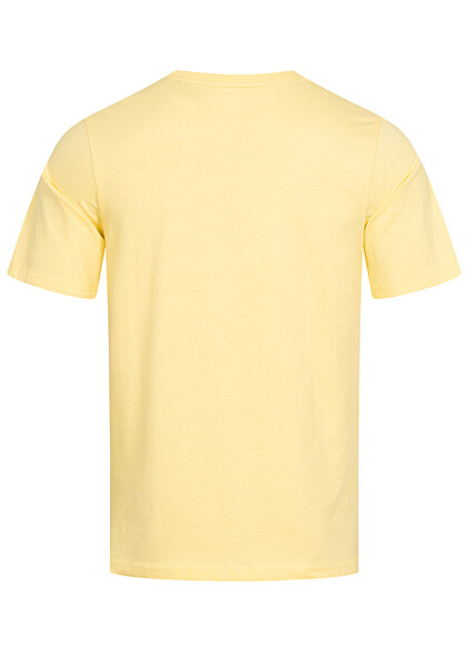 Jack and Jones Heren T-shirt met Logo Print en Ronde Hals pale banana licht geel