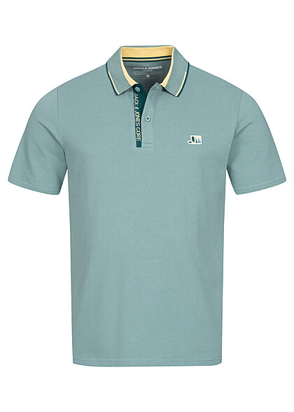 Jack and Jones Heren Polo T-Shirt met Knopenlijst trellis groen - Art.-Nr.: 23030354