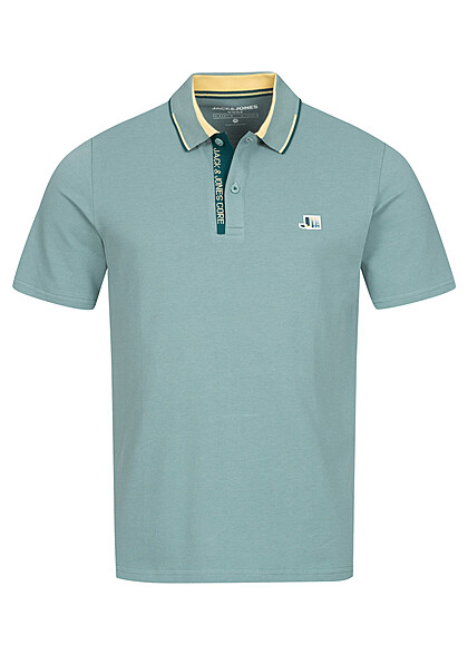 Jack and Jones Heren Polo T-Shirt met Knopenlijst trellis groen