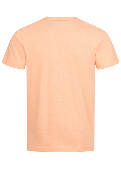 Tom Tailor Herren T-Shirt mit Rundhals und Logo Print hell orange
