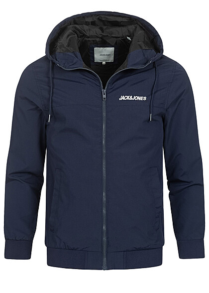 Jack and Jones Heren NOOS Bomber Jacke met Capuchon en 2 Zakken solid navy blazer blauw - Art.-Nr.: 23030381