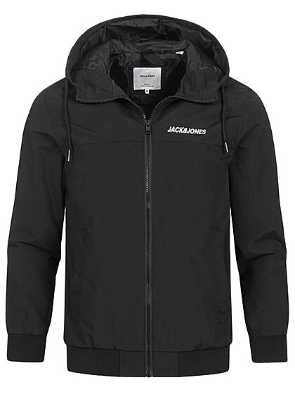 Jack and Jones Heren NOOS Bomberjack met capuchon 2-zakken solid zwart - Art.-Nr.: 23030383