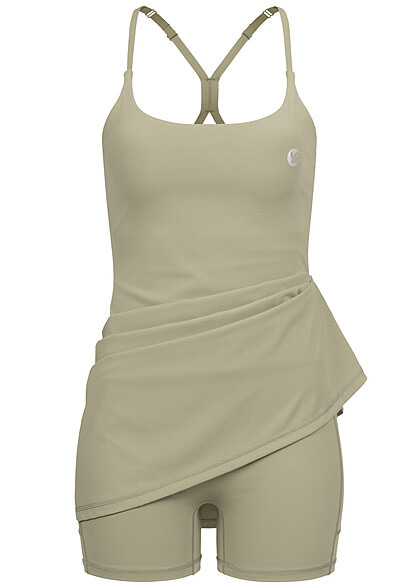 Aiki Damen 2in1 Jumpsuit und Trger-Kleid oliv grn - Art.-Nr.: 23030470