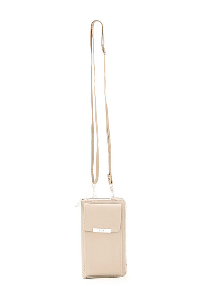 Styleboom Fashion Damen Kunstleder Umhngetasche mit Zipper beige - Art.-Nr.: 23030477