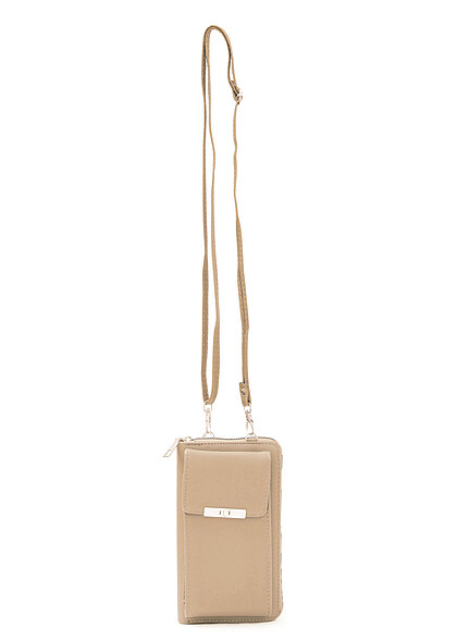 Styleboom Fashion Damen Kunstleder Umhngetasche mit Zipper khaki - Art.-Nr.: 23030478