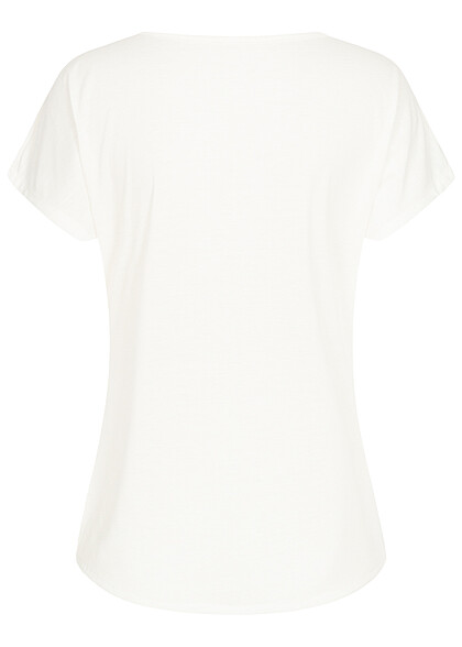 Cloud5ive Dames T-shirt van viscose met paardenbloemprint wit veelkleurig