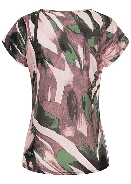 Cloud5ive Dames Viscose T-shirt met abstracte print roze