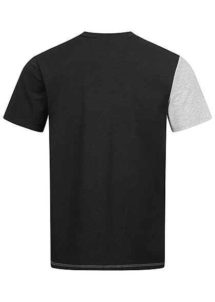 Seventyseven Lifestyle Herren T-Shirt mit Zick Zack Print schwarz grau weiss