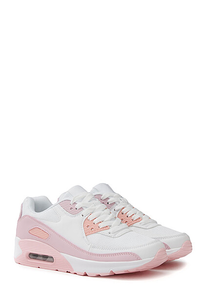 Seventyseven Lifestyle Damen Schuh Kunstleder Sneaker Colorblock weiss pink