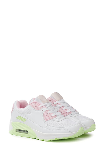 Seventyseven Lifestyle Damen Schuh Kunstleder Sneaker Colorblock weiss grn - Art.-Nr.: 23036789