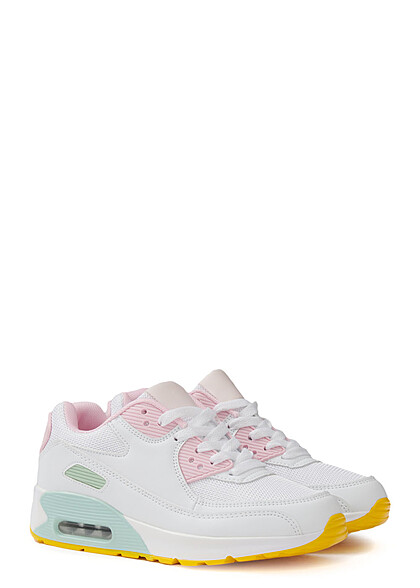 Seventyseven Lifestyle Damen Schuh Kunstleder Sneaker Colorblock weiss minz grn - Art.-Nr.: 23036790