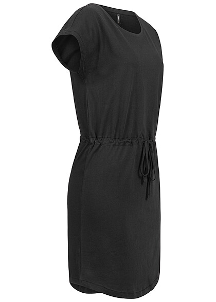 ONLY Damen NOOS Kurzarm Kleid mit Bindedetail schwarz