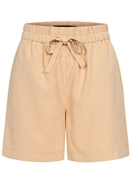Vero Moda Damen NOOS Shorts mit Gummibund und Tunnelzug irish cream beige