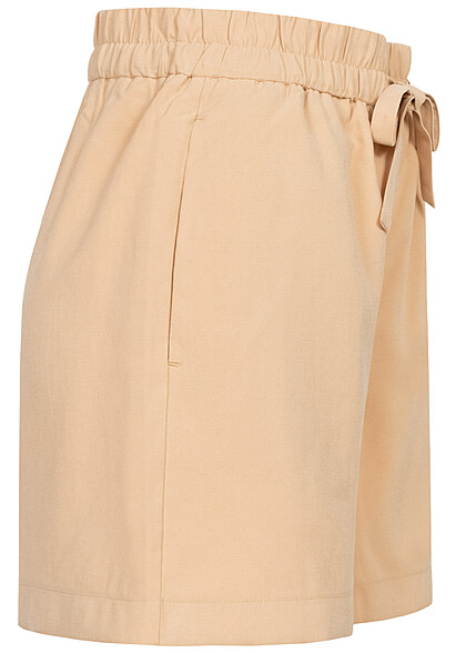 Vero Moda Damen NOOS Shorts mit Gummibund und Tunnelzug irish cream beige