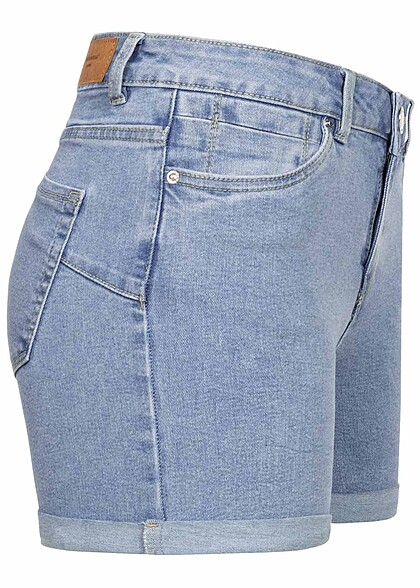 Vero Moda Dames NOOS Jeans Shorts met 5-Pockets en Leg Wrap lichtblauw denim