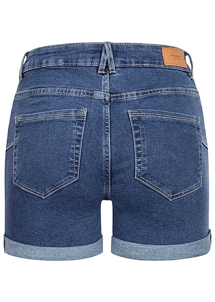 Vero Moda Dames NOOS Jeans Shorts met 5 zakken en Leg Wrap medium blauw denim