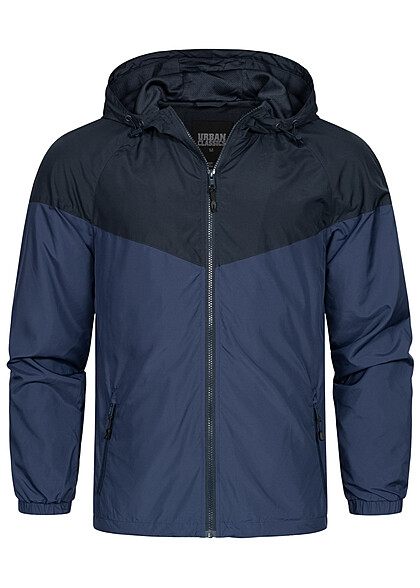 Urban Classics Heren Overgangsjas tweekleurig Windrunner middernacht marineblauw - Art.-Nr.: 23040019