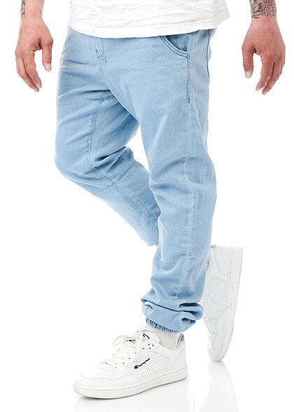 Urban Classics Heren Denim joggingbroek licht gewassen look lichtblauw - Art.-Nr.: 23040025