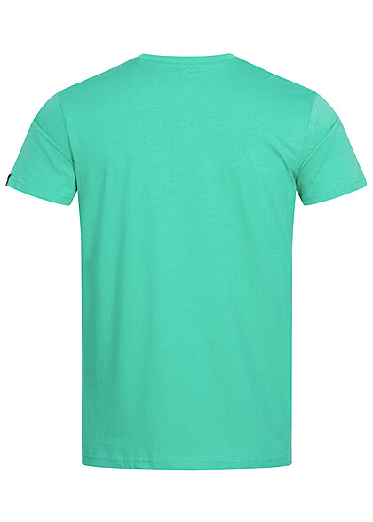 Alpha Industries Heren Basic T-shirt met Logo Print stoffig lichtgroen