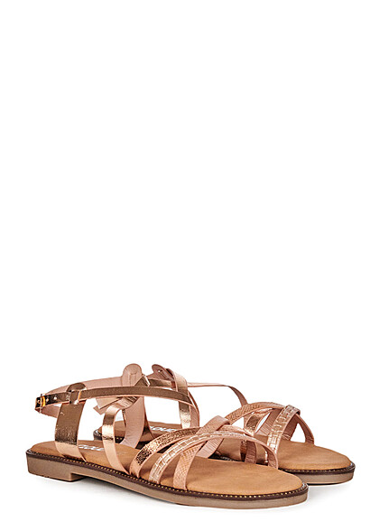 Cloud5ive Dames Schoenen Strap sandalen met studded detail rosgoud