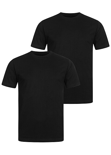 Seventyseven Lifestyle Herren 2-Pack Basic T-Shirt schwarz
