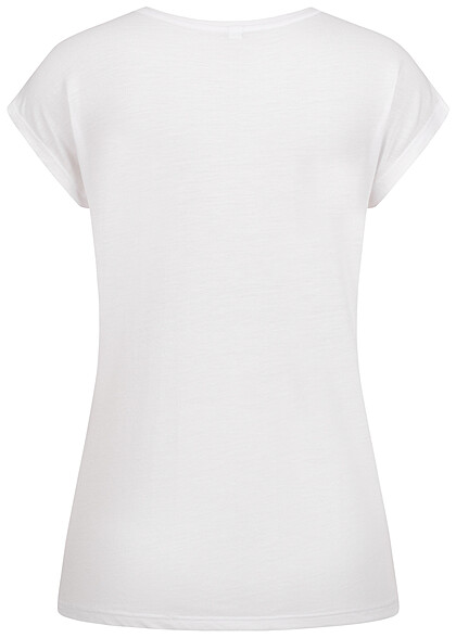 Cloud5ive Dames Leo Print Hart T-Shirt met Glitter Details wit