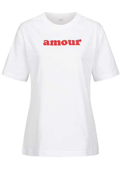 Days Beyond Damen T-Shirt mit armour Print weiss