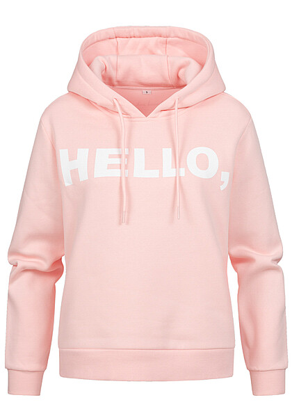 Days Beyond Dames Hoodie met Hello Print roze