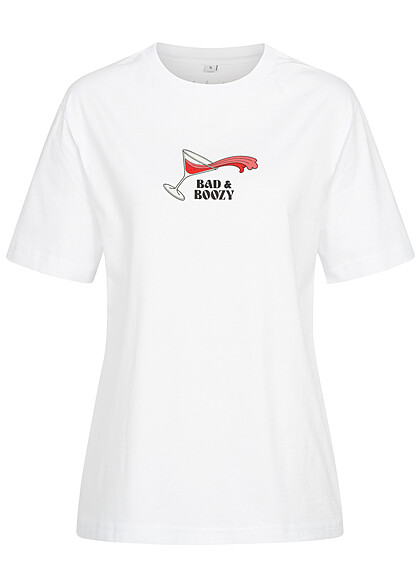 Days Beyond Dames Bad & Boozy print T-shirt wit - Art.-Nr.: 23050076