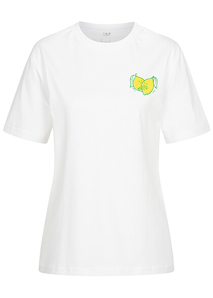 Days Beyond Dames T-shirt met citroenopdruk wit - Art.-Nr.: 23050077