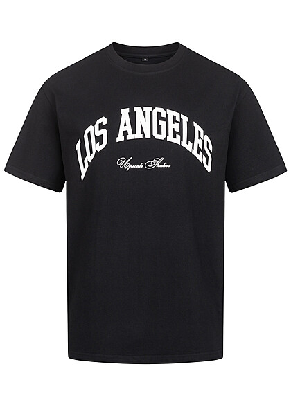 Mister Tee Herren T-Shirt mit Rundhals und Los Angeles Print schwarz weiss - Art.-Nr.: 23050093