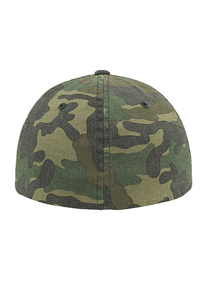 Flexfit Camouflage Design Cap washed look grün camo