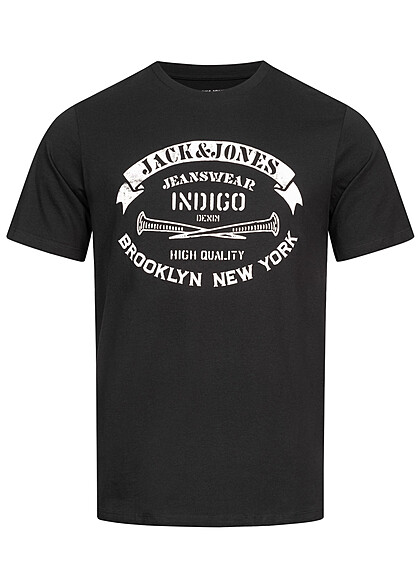 Jack and Jones Herren NOOS T-Shirt mit Rundhals und Print schwarz weiss - Art.-Nr.: 23060007