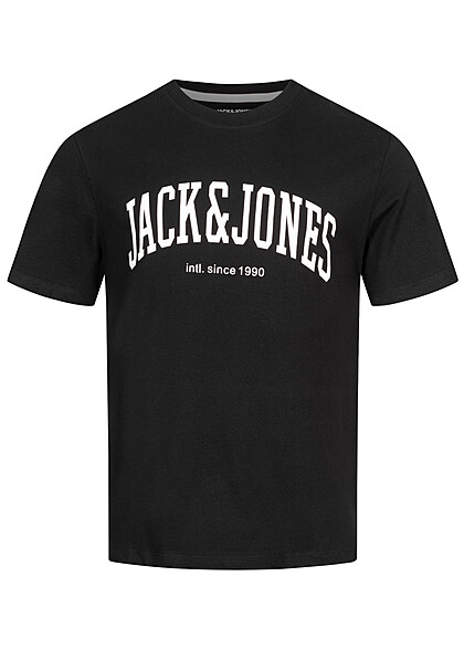 Jack and Jones Herren NOOS T-Shirt mit Rundhals und Print schwarz weiss