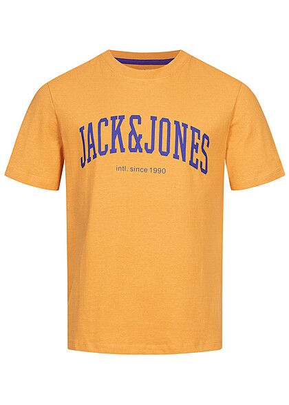 Jack and Jones Herren NOOS T-Shirt mit Rundhals und Print honey gold gelb