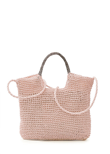 Styleboom Fashion Damen Handtasche aus Strukturstoff pink
