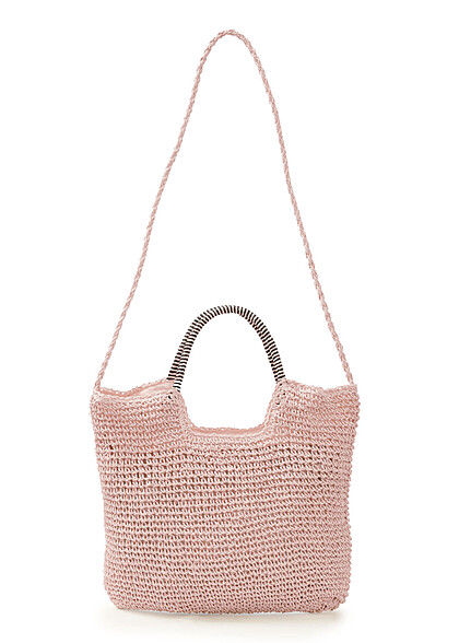 Styleboom Fashion Damen Handtasche aus Strukturstoff pink